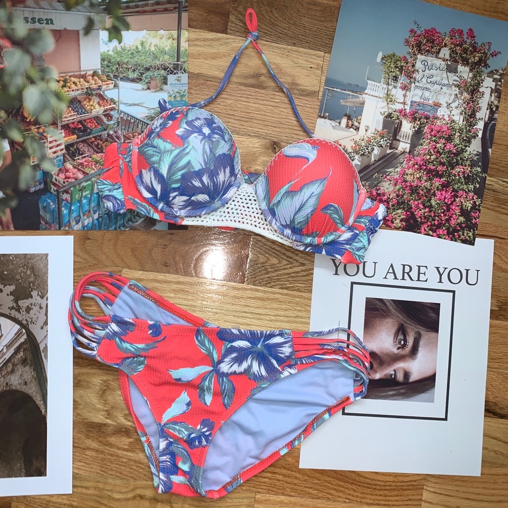 strapless two piece bikini(removable strap include